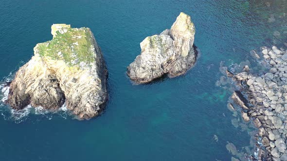 Aerial View of the Sea Stacks at the Slieve League Cliffs in County Donegal, Ireland