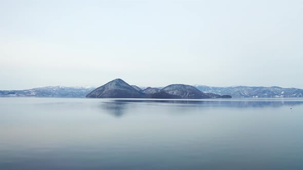 Aerial view of Lake Toya