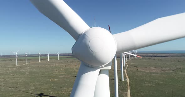 Close up of wind turbine