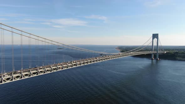 Aerial View of the VerrazanoNarrows Bridge