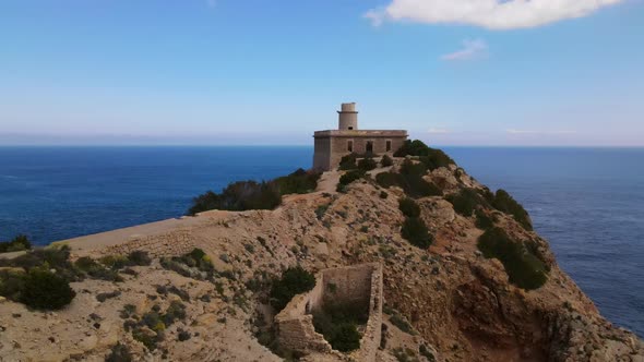 Punta Grossa lighthouse in Ibiza, Spain