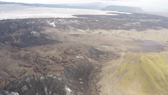 Aerial View Of Katla Glacier, Subglacial Volcano Under Myrdalsjokull Ice Cap - drone shot
