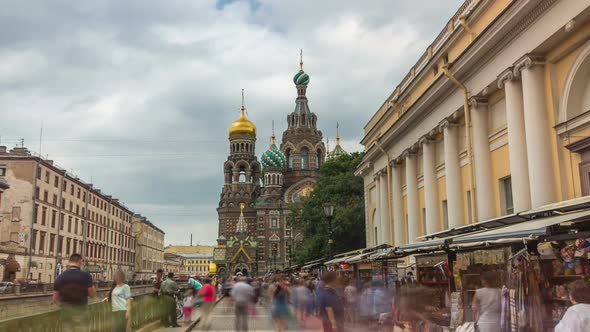 Church of the Savior on Spilled Blood Timelapse Hyperlapse