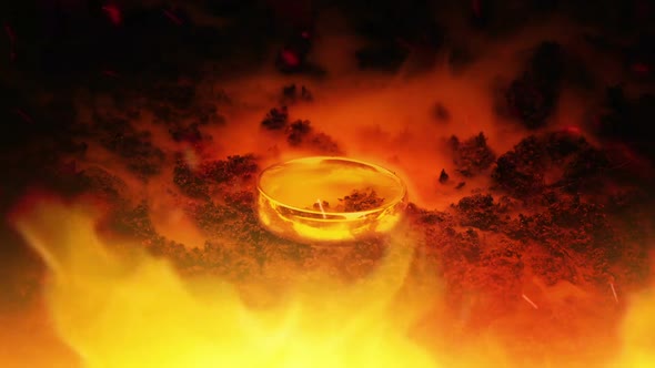 Magic Ring In Fire And Smoke