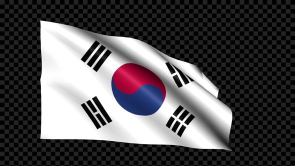 Korea South Flag Blowing In The Wind