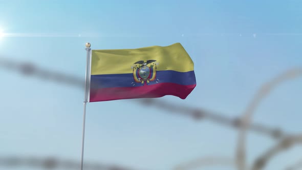 Ecuador  Flag Behind Border