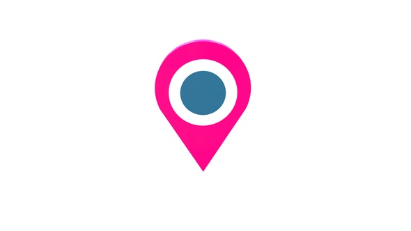 Location Pin 3D Icon Pink V5