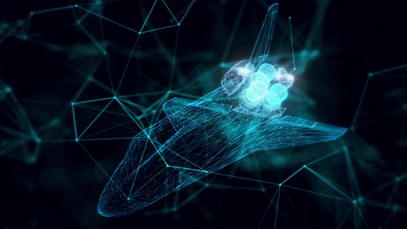 Space Shuttle Hologram Close Up 4k alt