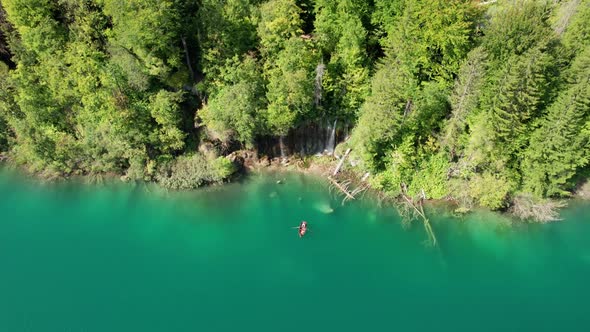 Aerial View of the Plitvice Lakes in the National Park of Croatia Clean Nature