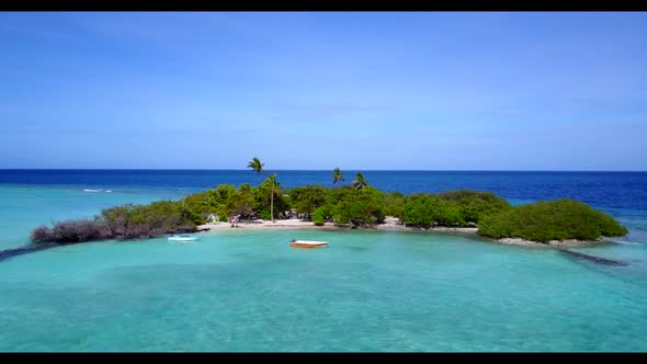 Aerial drone view sky of beautiful seashore beach time by aqua blue sea and white sand background of