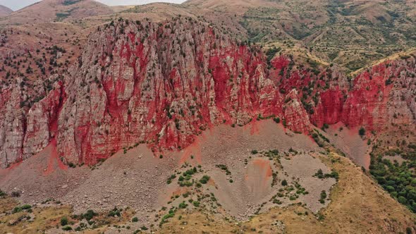 Aerial Drone Tilt Up of Vast Mountains of Armenia