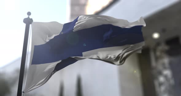 Finnish national flag. Finland country waving flag