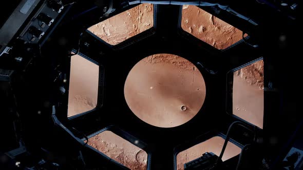 Mars Surface, View From the Porthole of the Space Station.