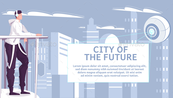 City of Future Flat Background