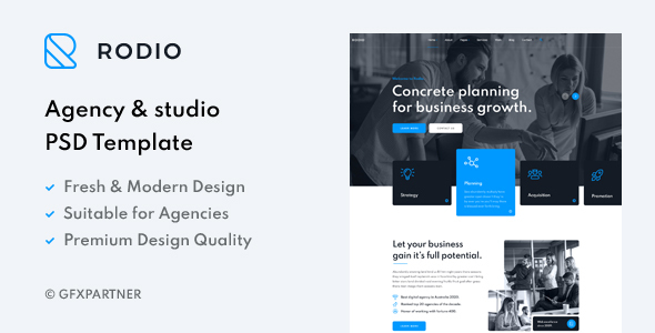 Rodio – Agency & Studio PSD Template