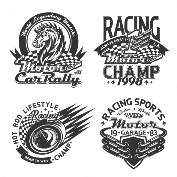 Racing Sport and Car Rally T-shirt Print Mockups