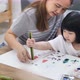 Happy Asian Mother and daughter together paint, Happiness moment at home. - VideoHive Item for Sale