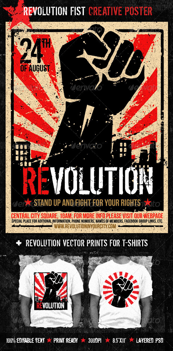 Revolution Fist Creative Poster
