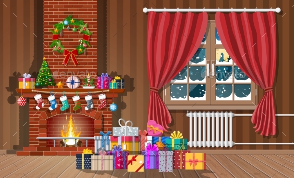 Christmas Interior of Room