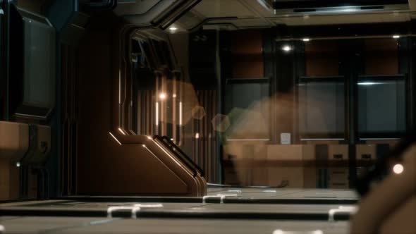 Futuristic Sci Fi Spaceship Interior