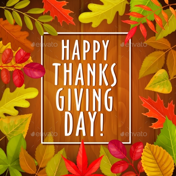 Happy Thanksgiving Holiday Vector Greeting Card