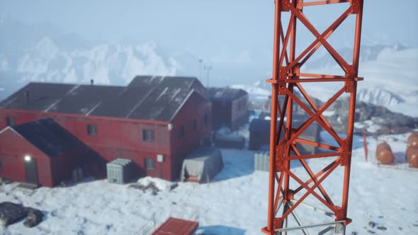 Science Station in Antarctica at Summer