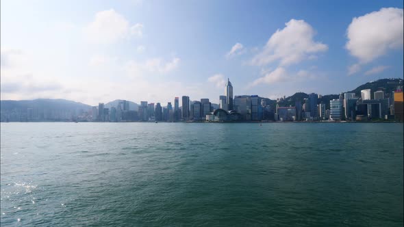 Beautiful building and architecture around Hong kong city skyline