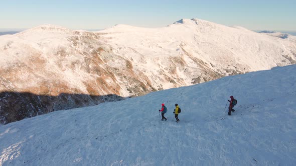 Three Travelers Descend From Mountain