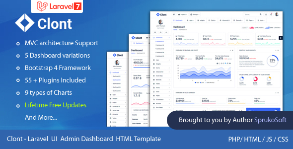 Clont – Laravel Dashboard Template