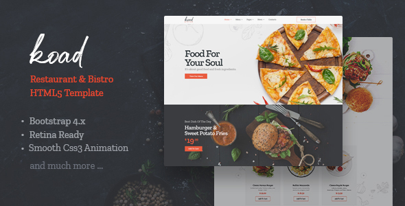 Koad - Restaurant & Bistro HTML Template