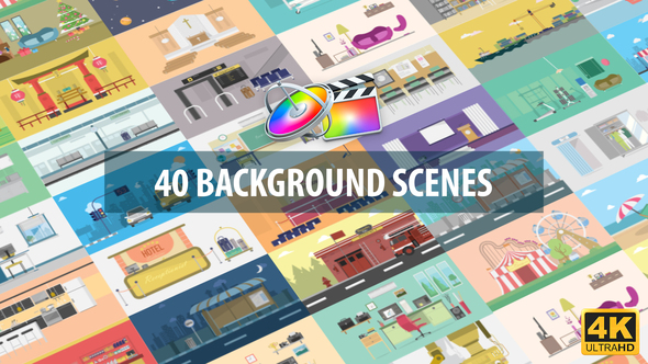 40 Mix Background Scenes | Apple Motion & FCPX alt