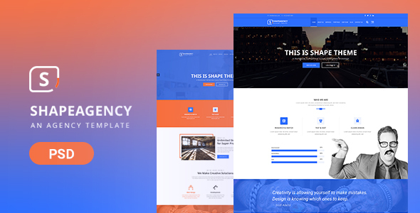 ShapeAgency- An Agency PSD Theme – 0 Sold!