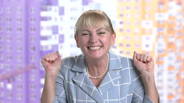 Portrait of Joyful Woman Expressing Happiness