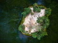 Smal island on Wild Lake. Top Down Drone View - PhotoDune Item for Sale