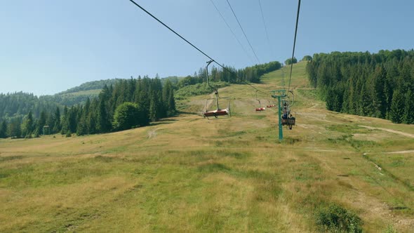 Cableway in Mountain in Summer Season