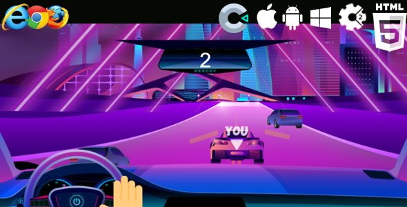 Cyber Racer Game - Construct 2 & 3