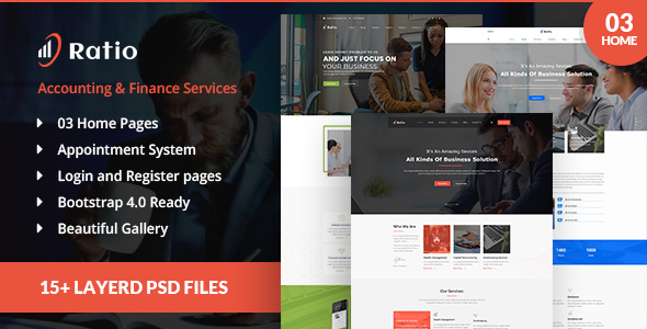 Ratio account services PSD template