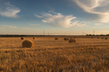 Sunset on the field with haystack - PhotoDune Item for Sale