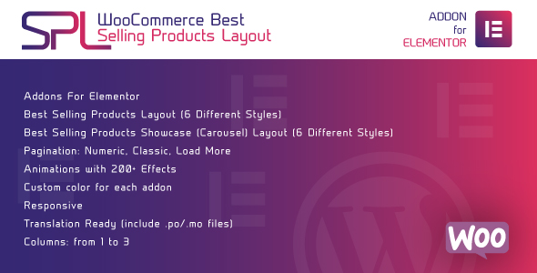 WooCommerce Best Selling Products Layout for Elementor - WordPress Plugin