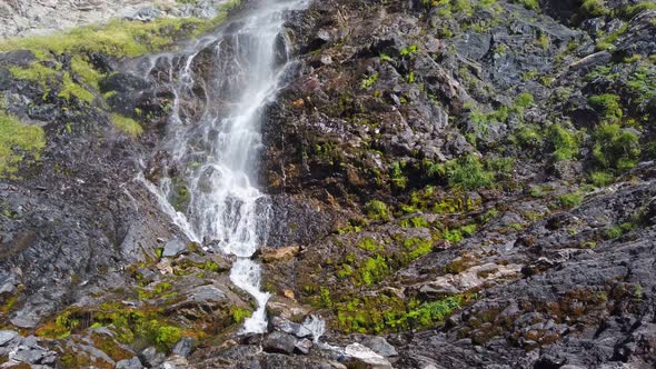 Cascade in the Pyrenees Mountains in Ordiso Valley Huesca Spain