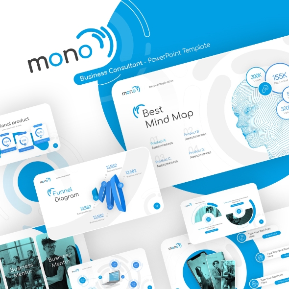Mono Business Consultant Powerpoint Presentation Template Fully Animated