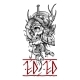 Viking Emblem Skull with Sword and Snake - GraphicRiver Item for Sale