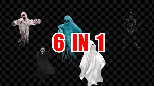Ghost Halloween Dancing 6 Pack