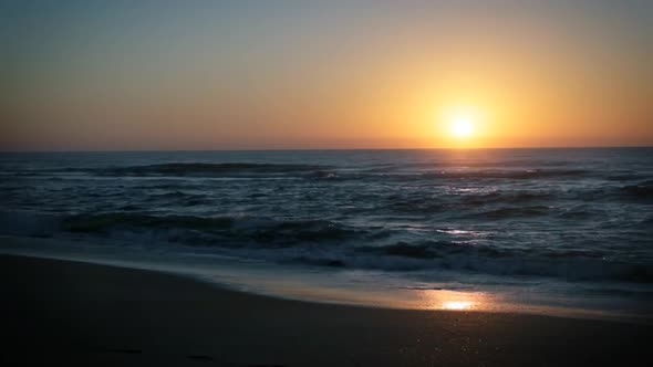 Sunrise over the Atlantic Ocean.