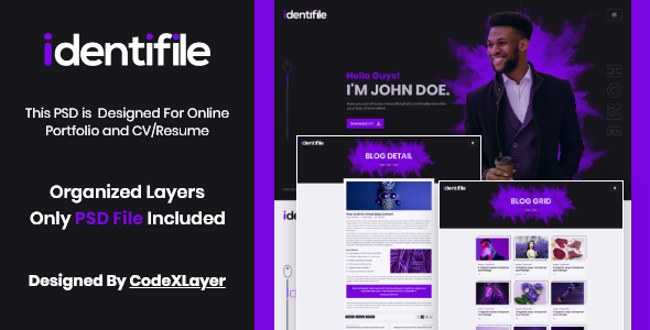 Identifile | Creative Portfolio PSD Template