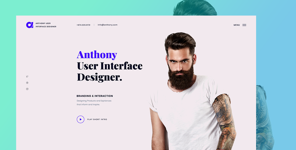 Anthony - Designer Portfolio Landing Template