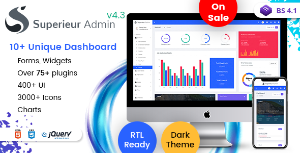 Superieur - Responsive Bootstrap 4 Admin Template Dashboard Web App