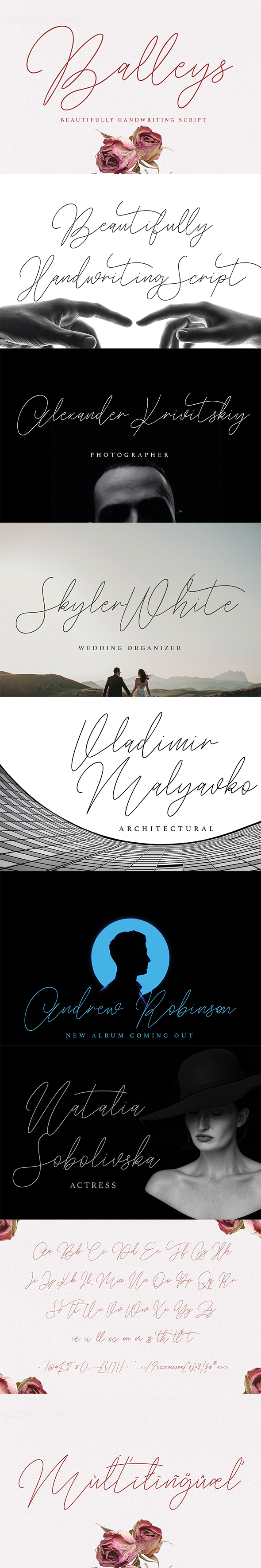 Balleys Beautiful Handwriting Script Font