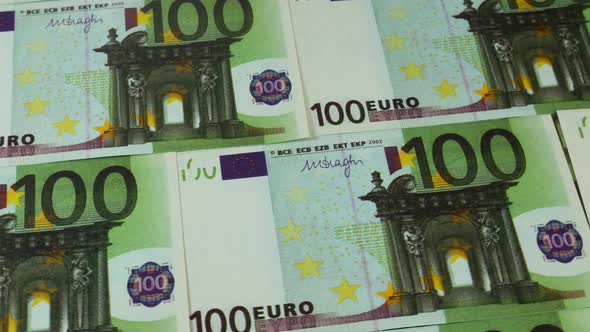 Many One Hundred Euro Bills On The Table