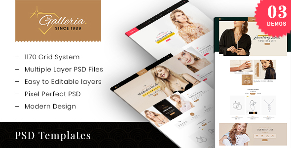 Download Download Galleria Fashion Ecommerce Psd Template Nulled Nulled PSD Mockup Templates